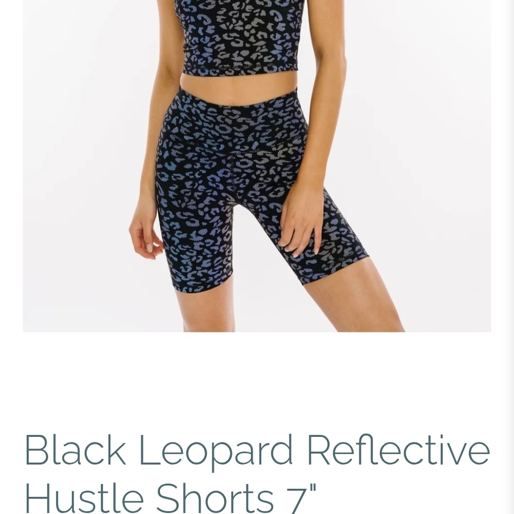 Reflective Black Leopard Hustle Shorts - Women